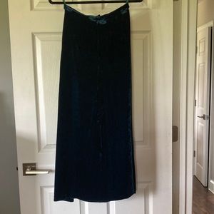 Laura Ashley blue velvet maxi skirt
